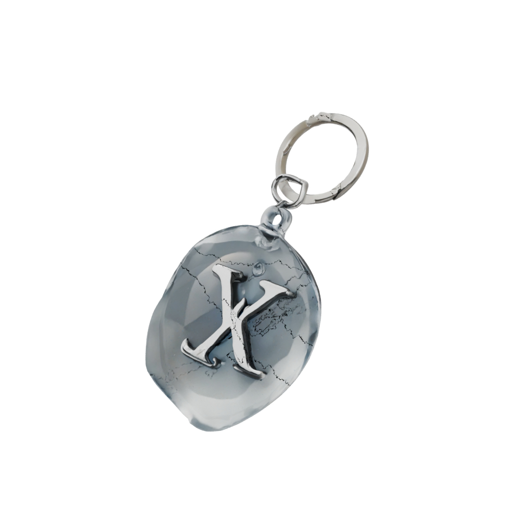 Crystal 3D Monogram Initial X — keychains 3D print model, STL