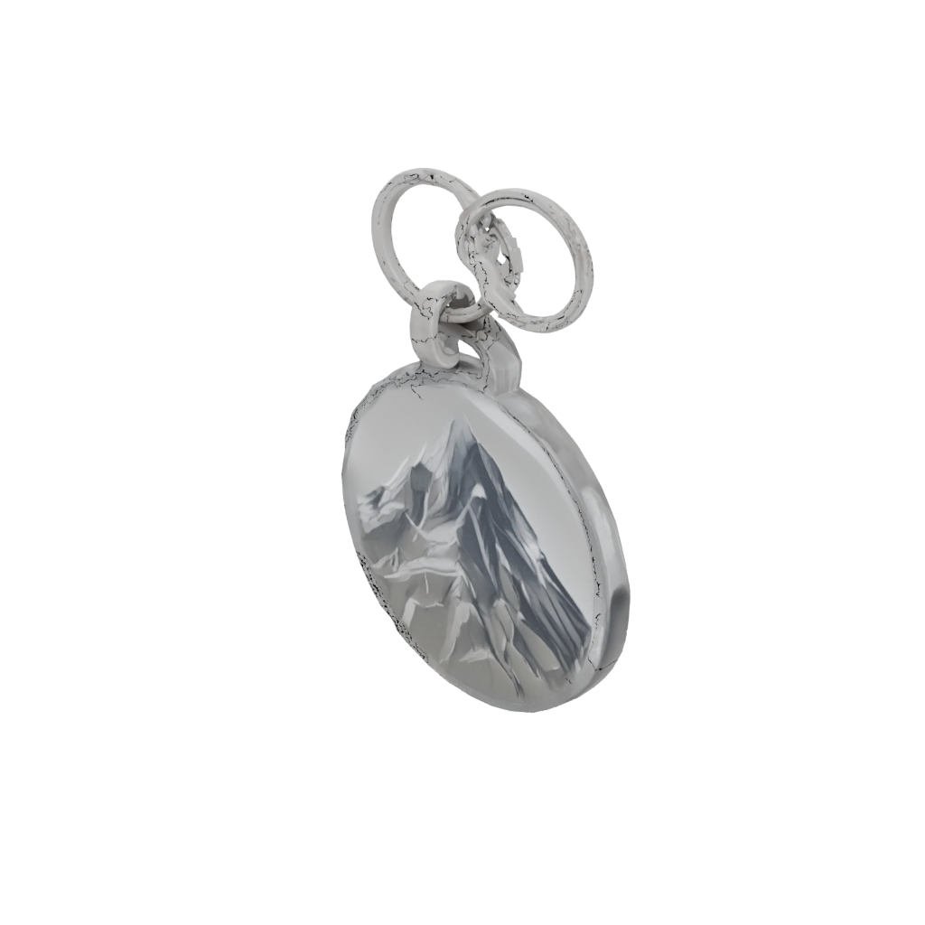 Crystal 3D Mountain Peak Charm — keychains 3D print model, STL