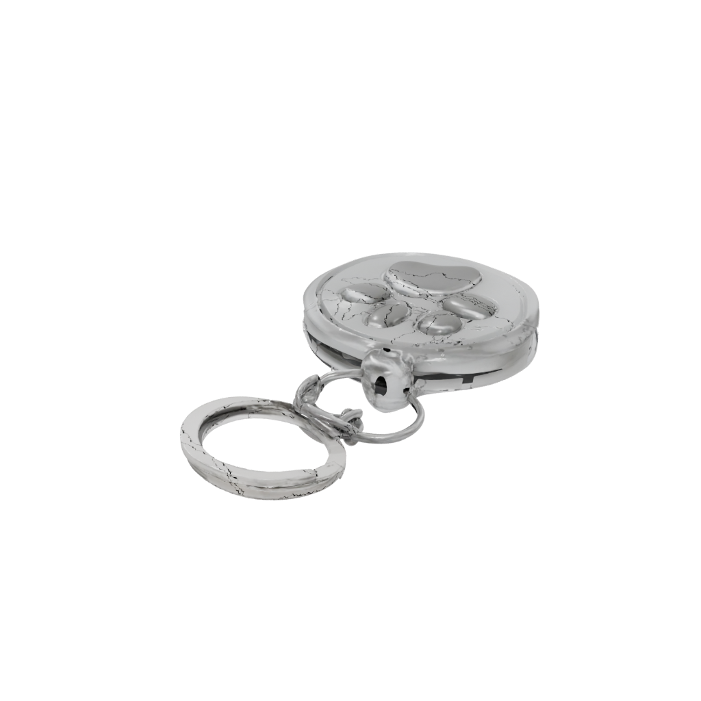 Crystal 3D Paw Print Charm