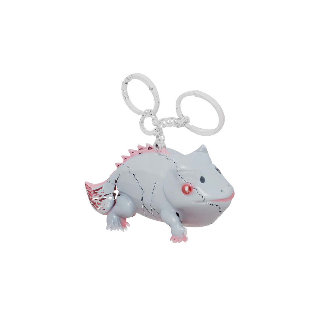 Crystal 3D Tiny Axolotl Charm — keychains 3D print model, STL