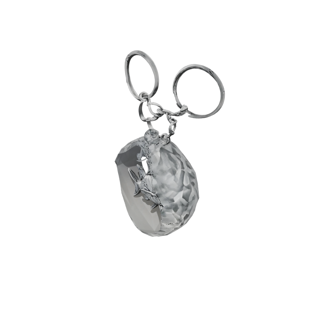 Crystal Fish Charm — keychains 3D print model, STL