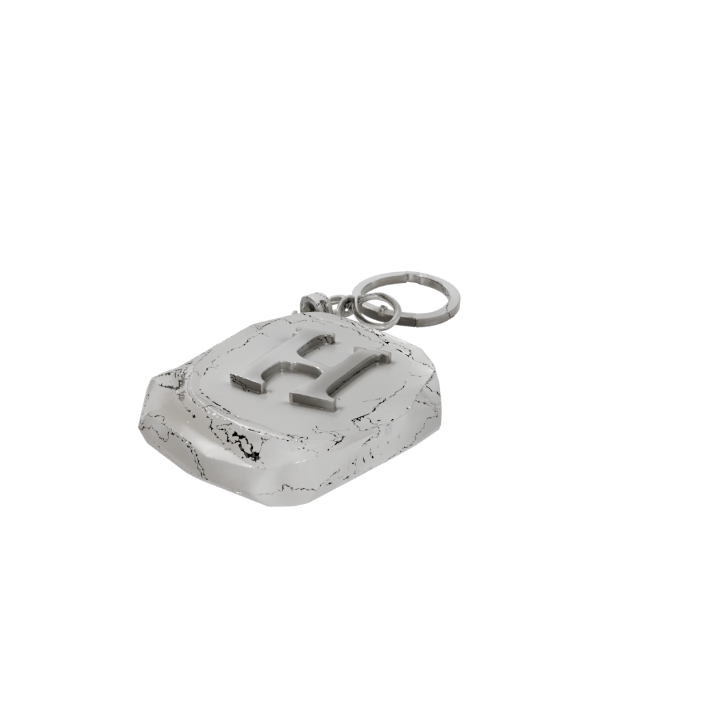 Crystal Monogram Initial H — keychains 3D print model, STL