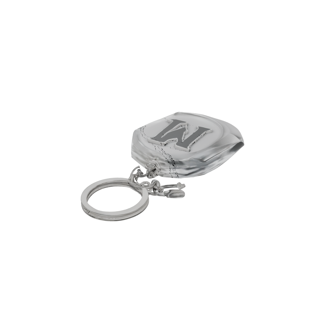 Crystal Monogram Initial M — keychains 3D print model, STL