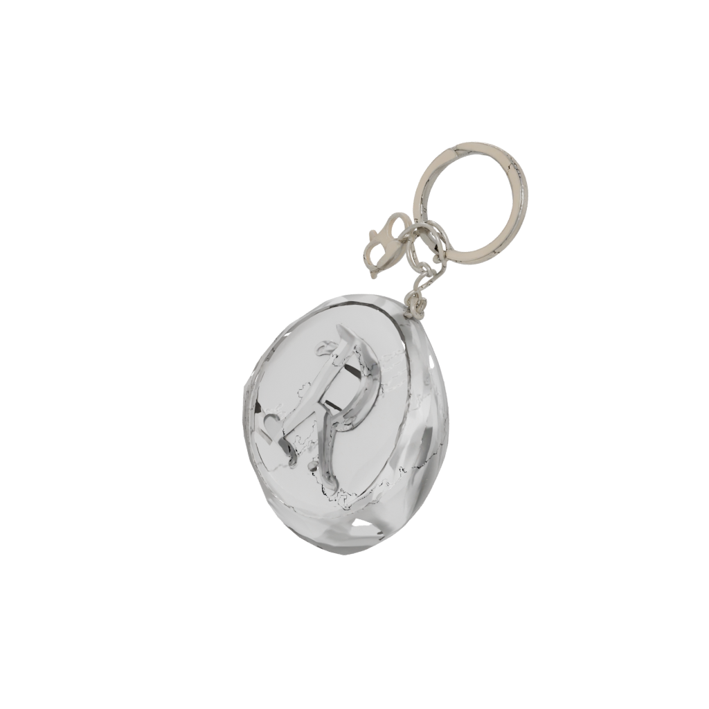 Crystal Monogram Initial R — keychains 3D print model, STL