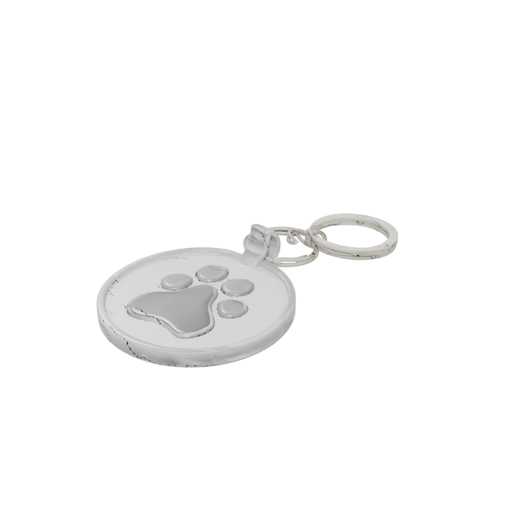 Crystal Paw Print Charm — keychains 3D print model, STL