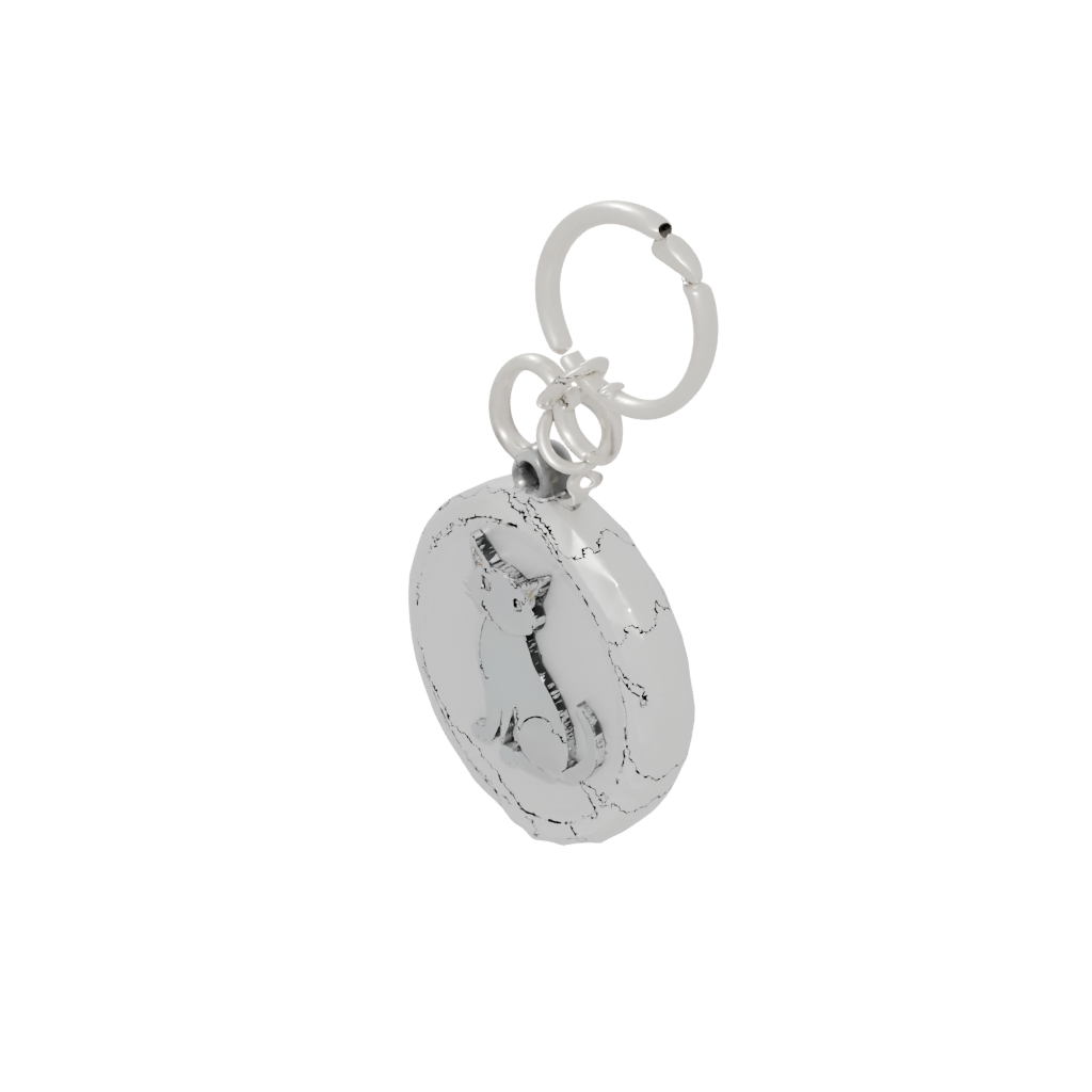 Crystal Layered Cat Silhouette Charm — keychains 3D print model, STL