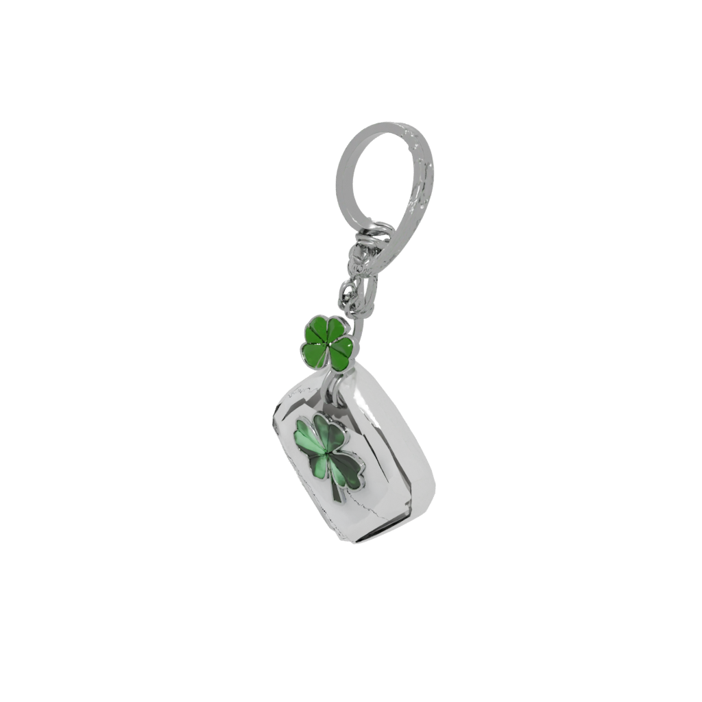 Crystal Layered Four-Leaf Clover Charm