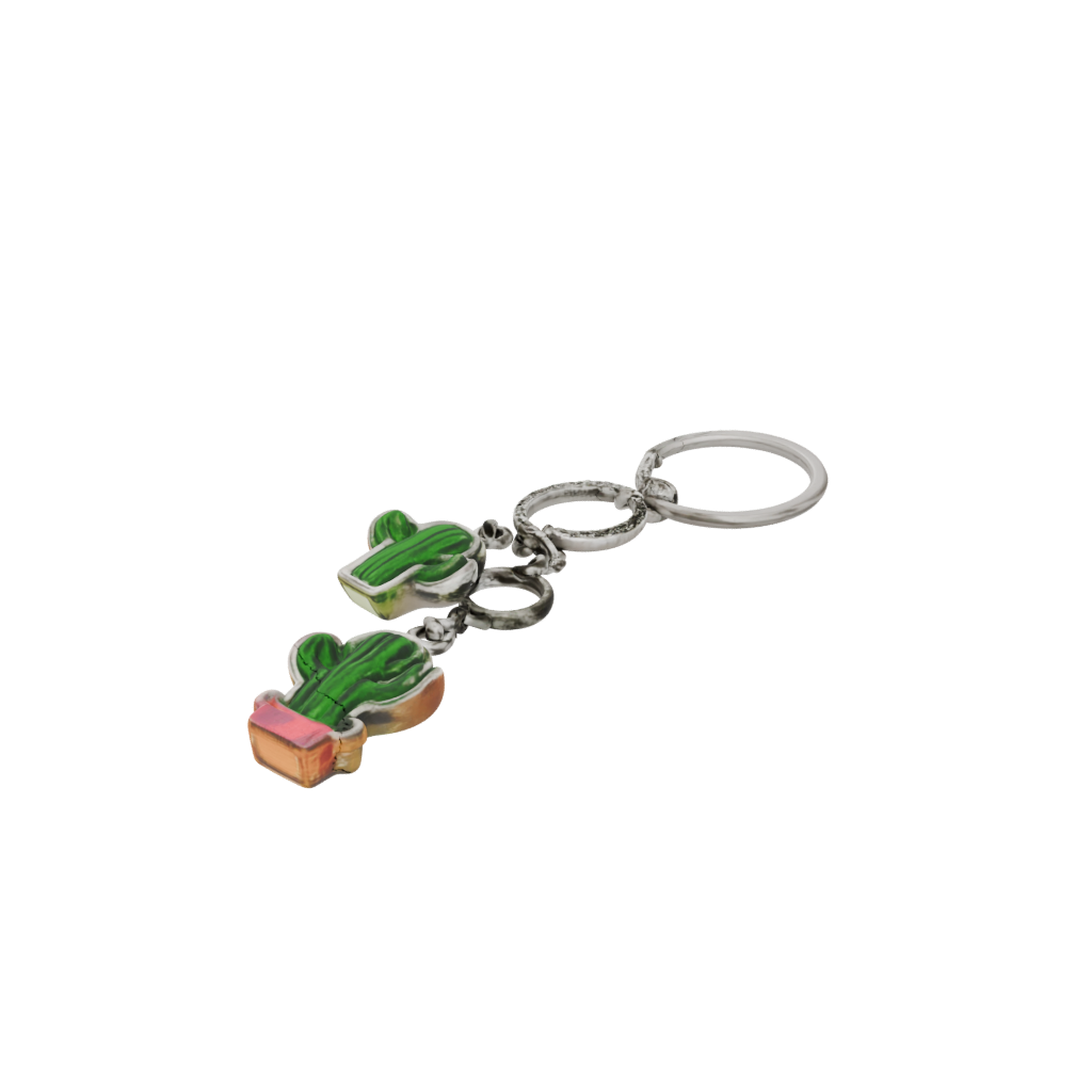 Crystal Layered Mini Cactus Charm — keychains 3D print model, STL
