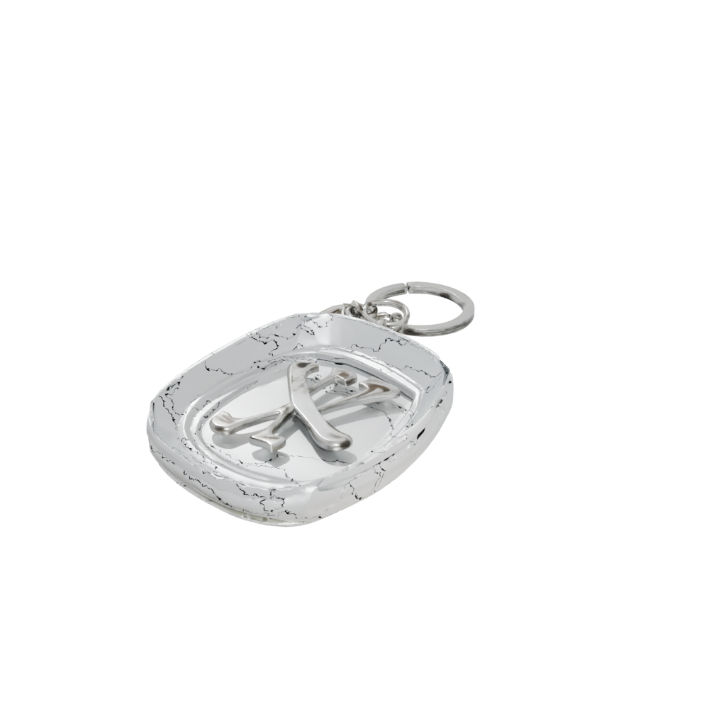 Crystal Layered Monogram Initial X — keychains 3D print model, STL