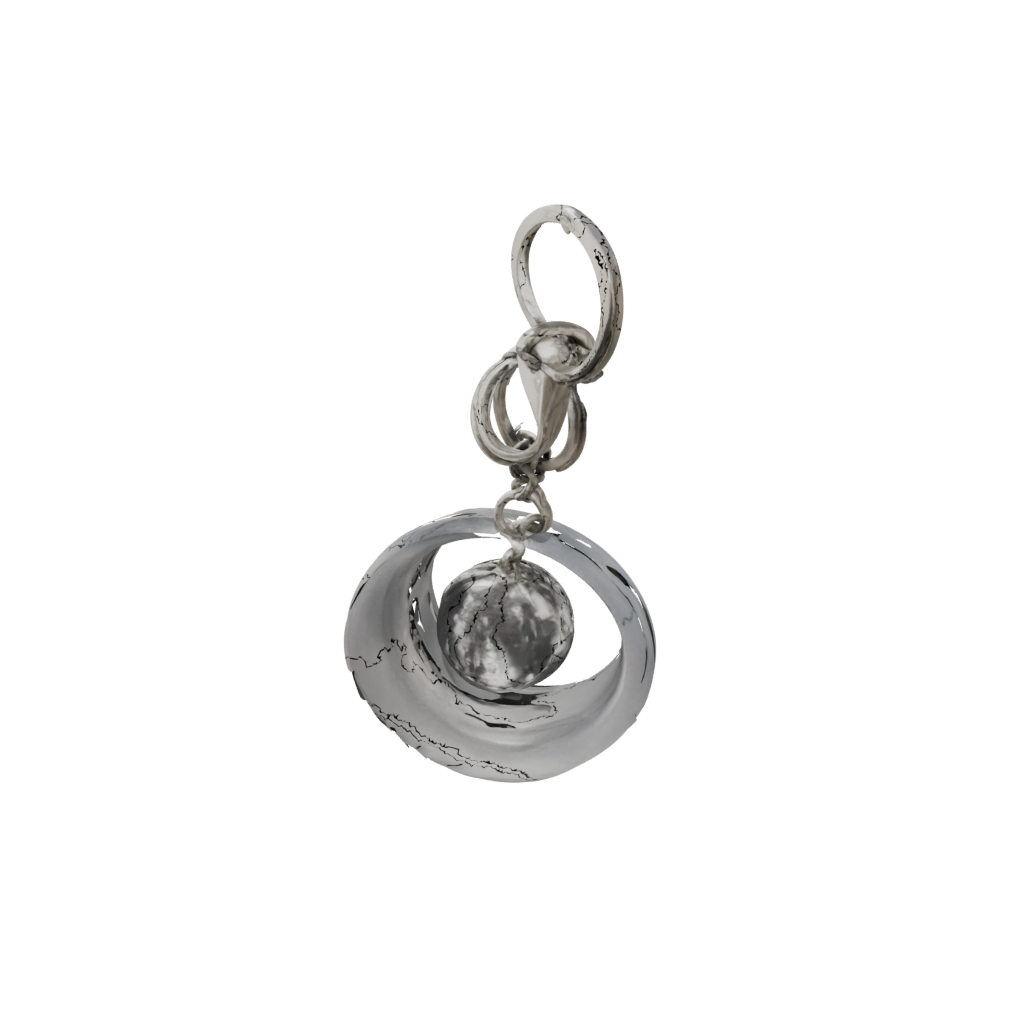 Crystal Layered Moon Crescent Charm — keychains 3D print model, STL