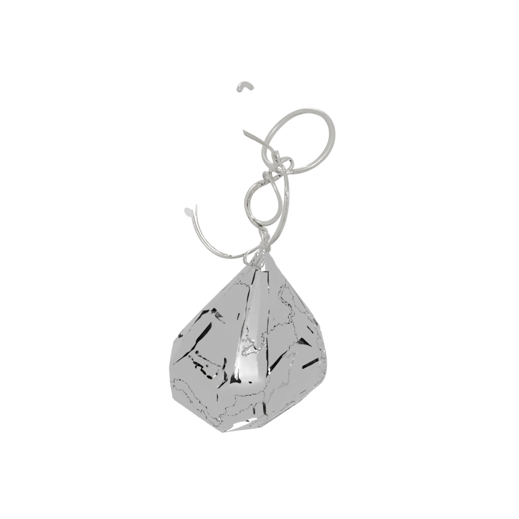 Crystal Outline Dice Holder Keychain