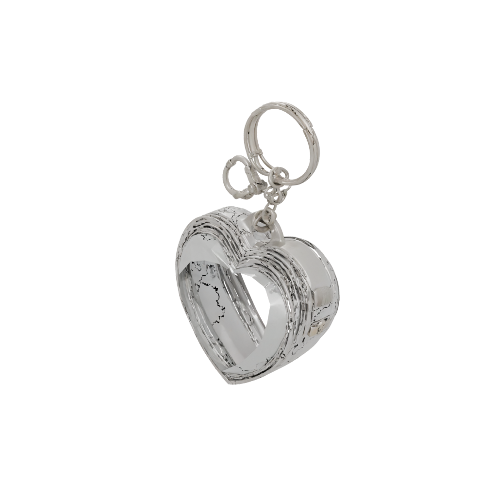 Crystal Outline Heart Locket Charm