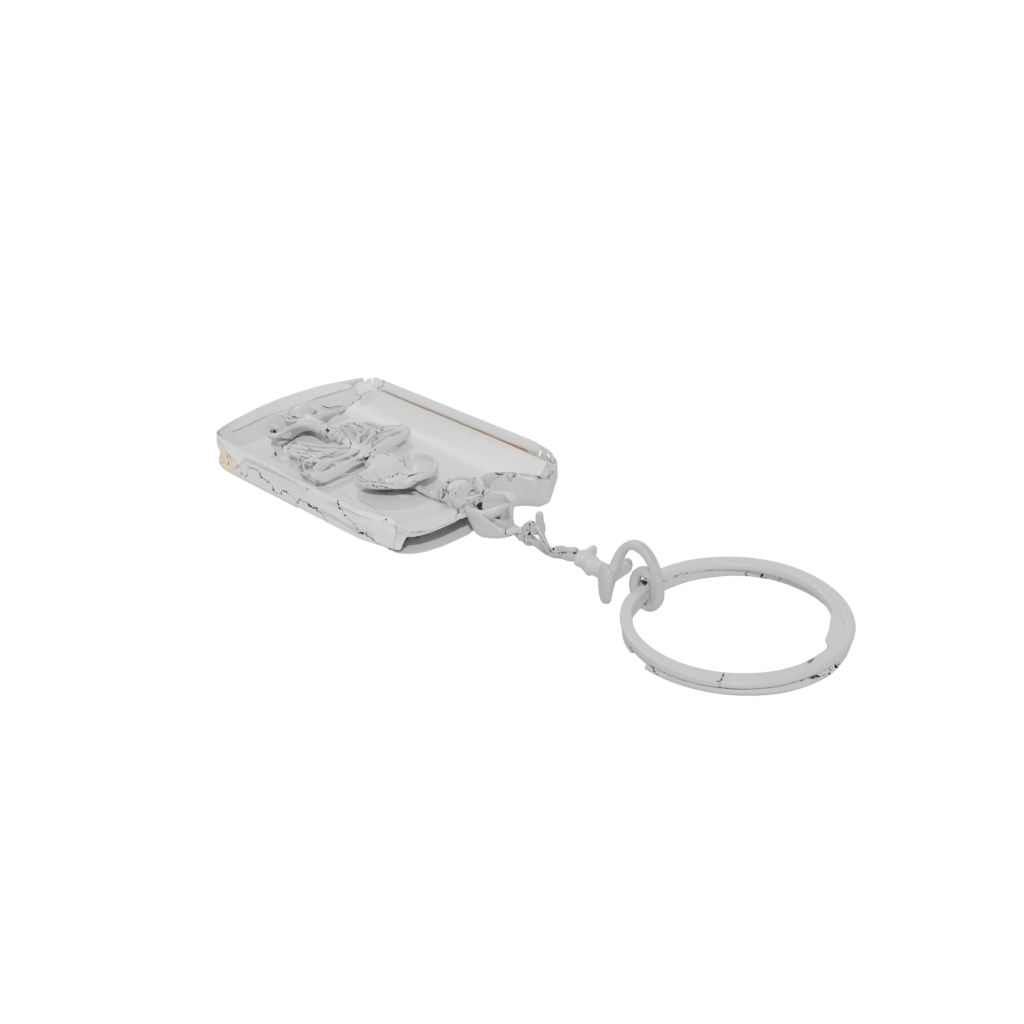 Crystal Outline Key Skeleton Charm
