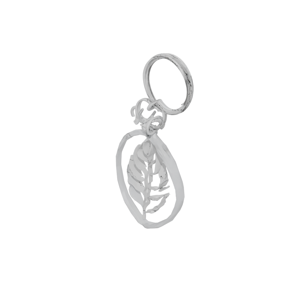 Crystal Outline Leaf Charm