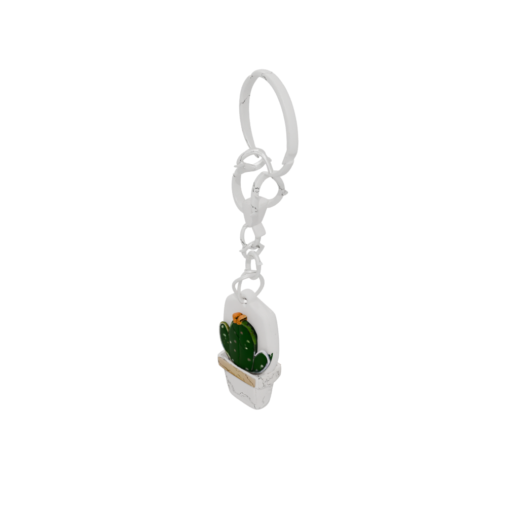 Crystal Outline Mini Cactus Charm