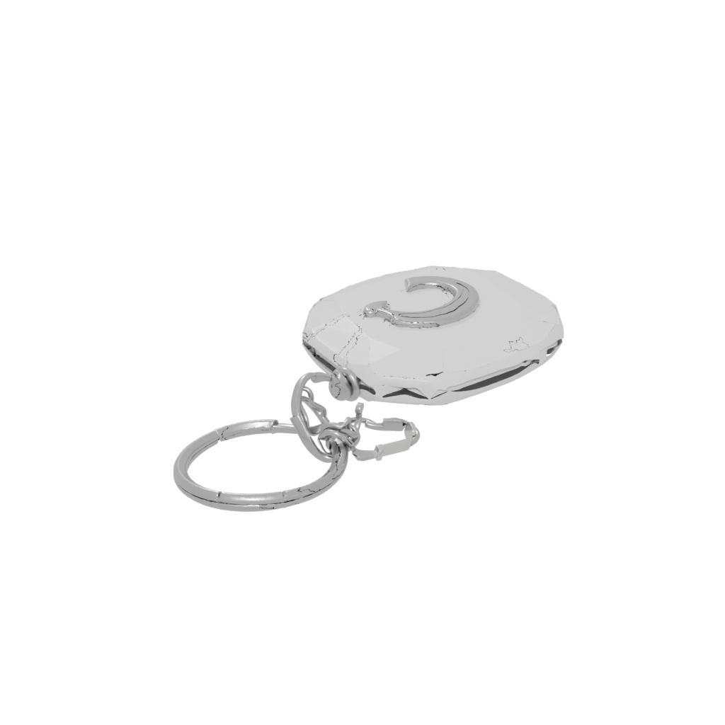 Crystal Outline Monogram Initial C — keychains 3D print model, STL
