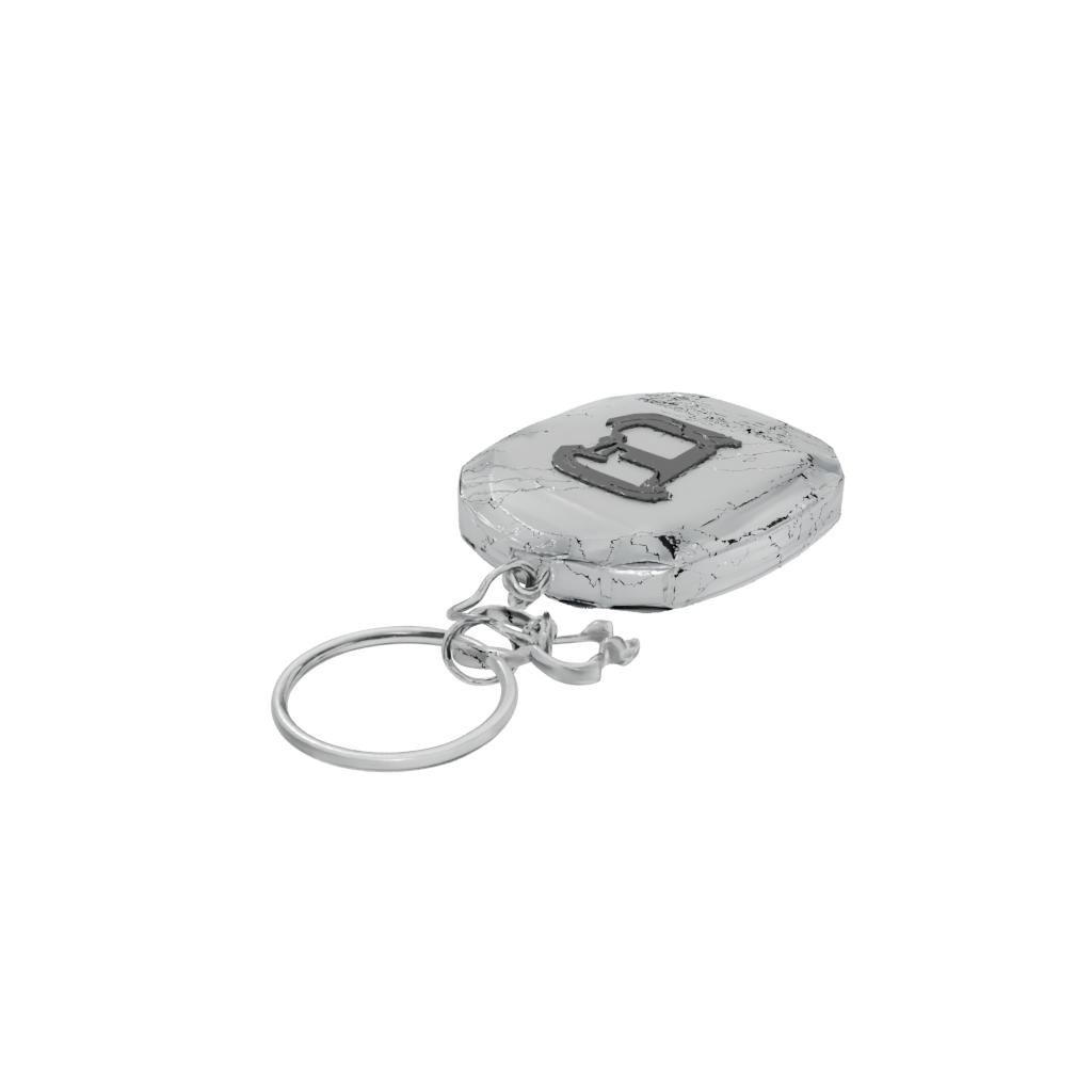 Crystal Outline Monogram Initial E — keychains 3D print model, STL