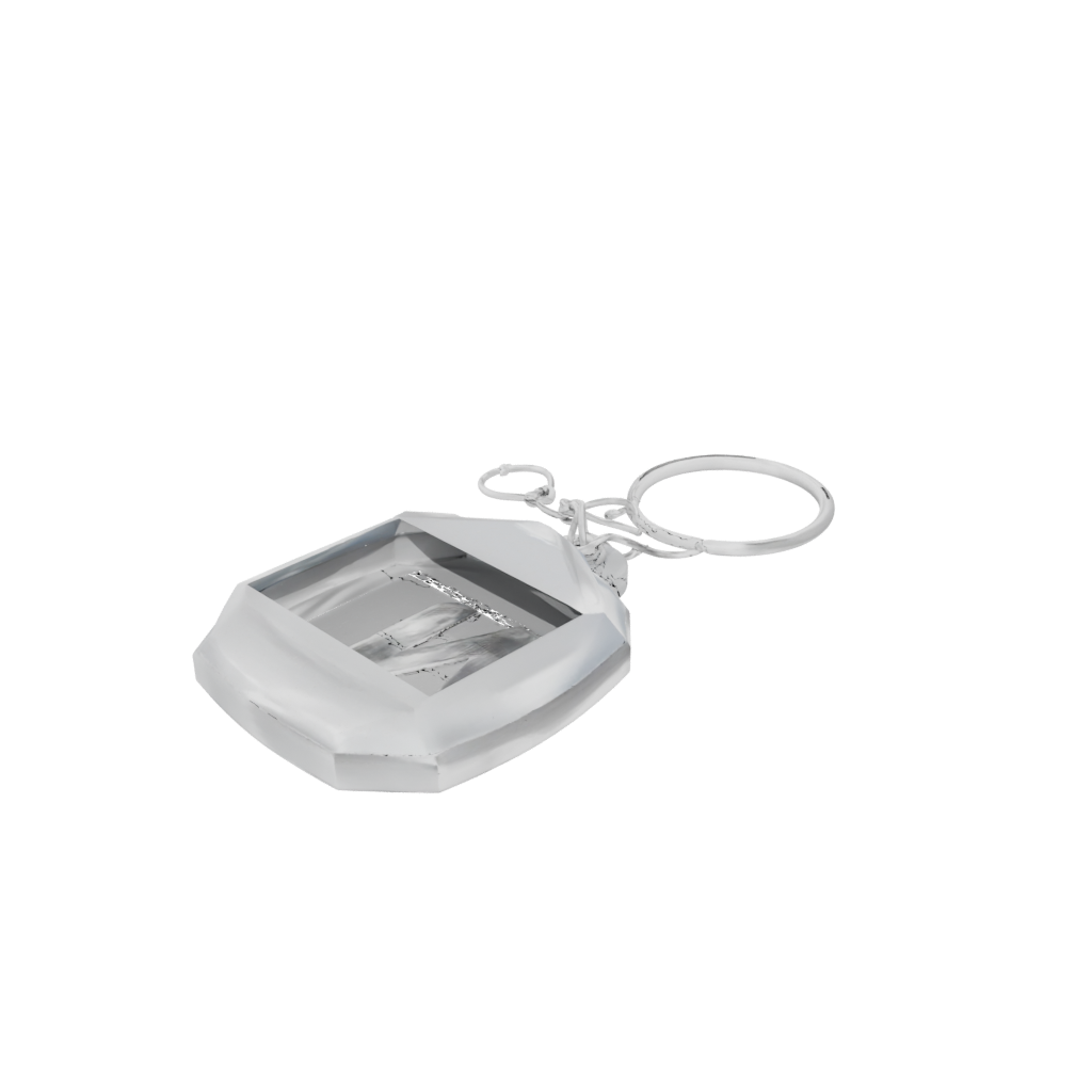 Crystal Outline Monogram Initial M — keychains 3D print model, STL