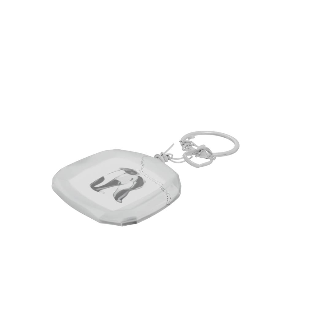 Crystal Outline Monogram Initial R — keychains 3D print model, STL