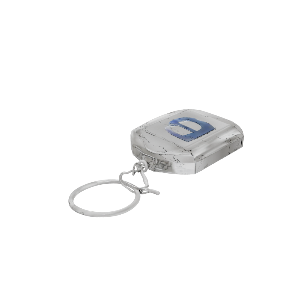 Crystal Outline Monogram Initial T — keychains 3D print model, STL