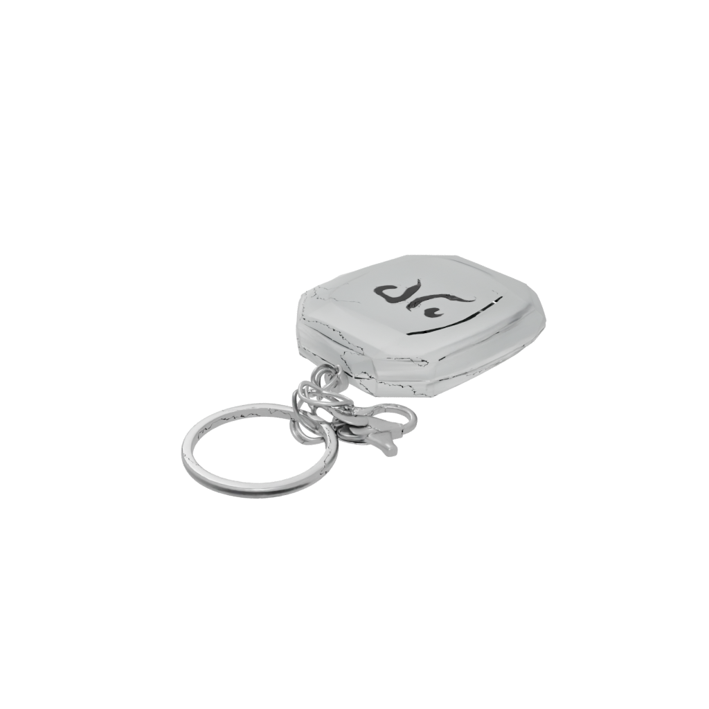 Crystal Outline Monogram Initial W — keychains 3D print model, STL