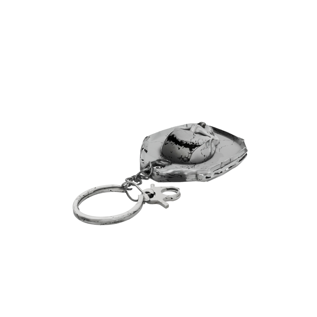 Crystal Outline Skull Charm — keychains 3D print model, STL
