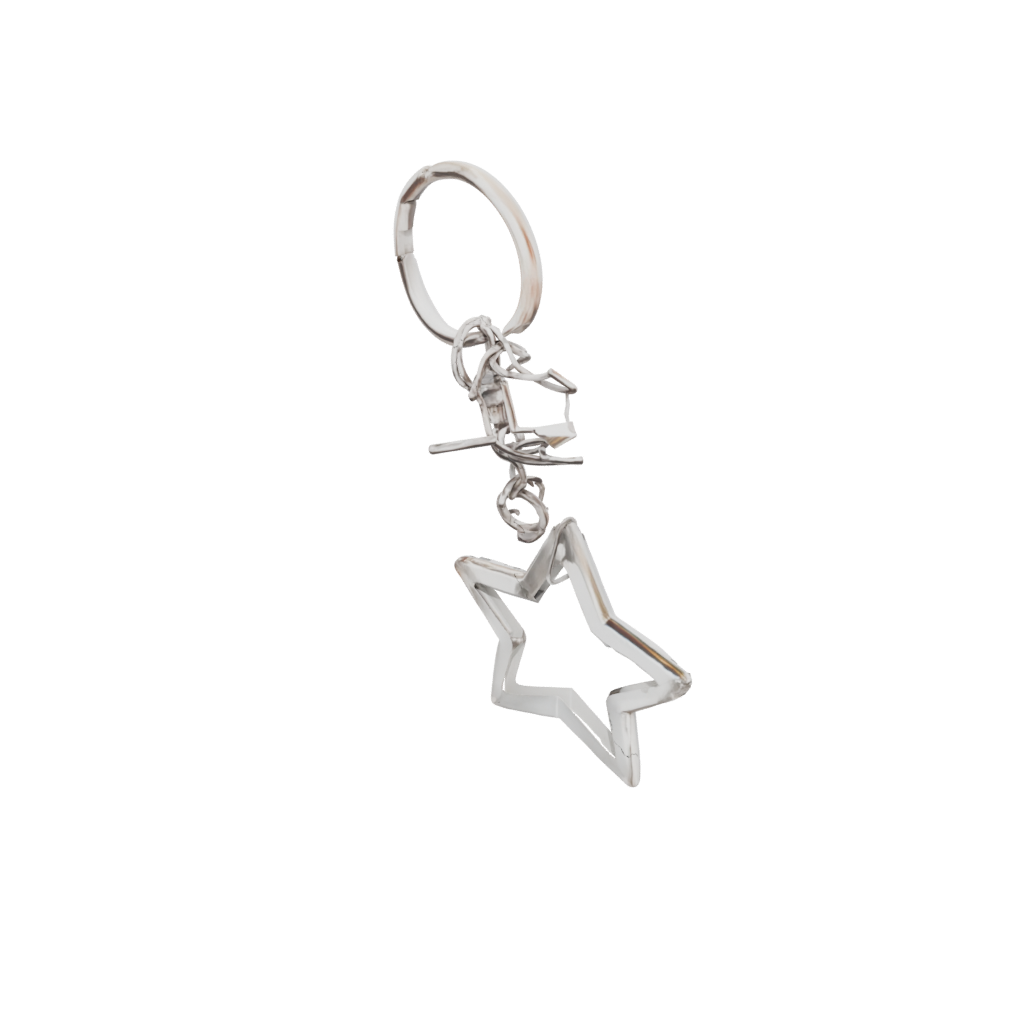 Crystal Outline Star Charm — keychains 3D print model, STL