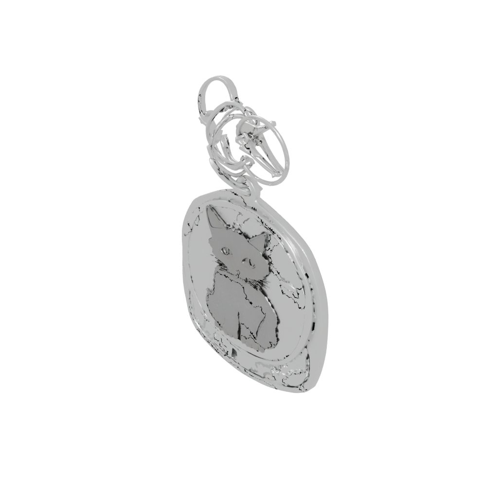Cat Silhouette Charm — keychains 3D print model, STL