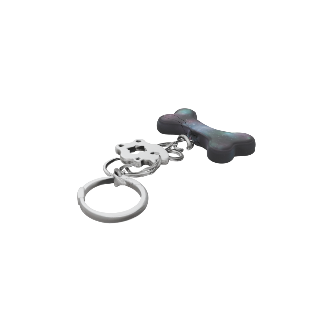 Galaxy 3D Dog Bone Charm — keychains 3D print model, STL