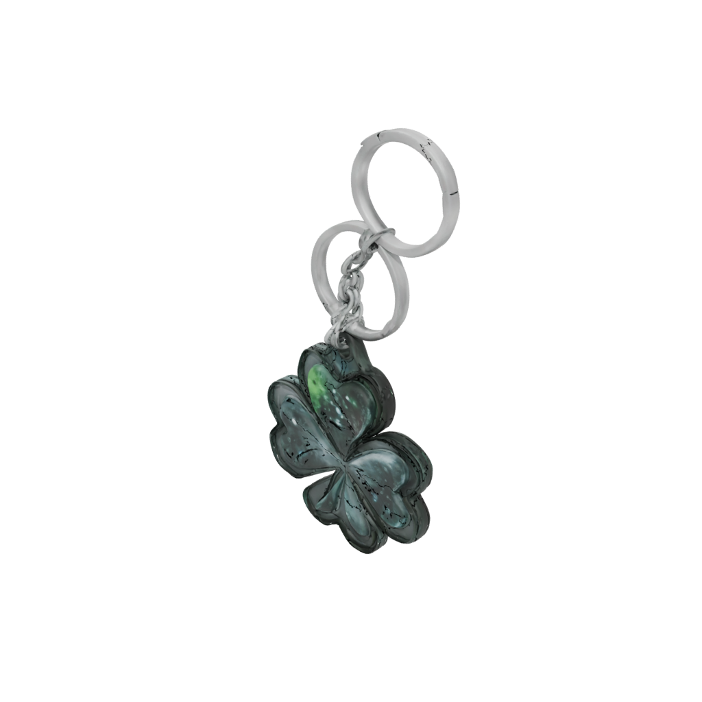 Galaxy 3D Four-Leaf Clover Charm — keychains 3D print model, STL