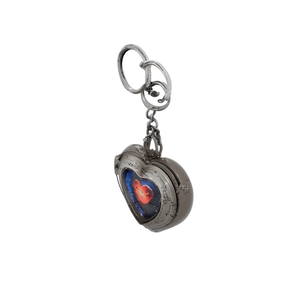 Galaxy 3D Heart Locket Charm