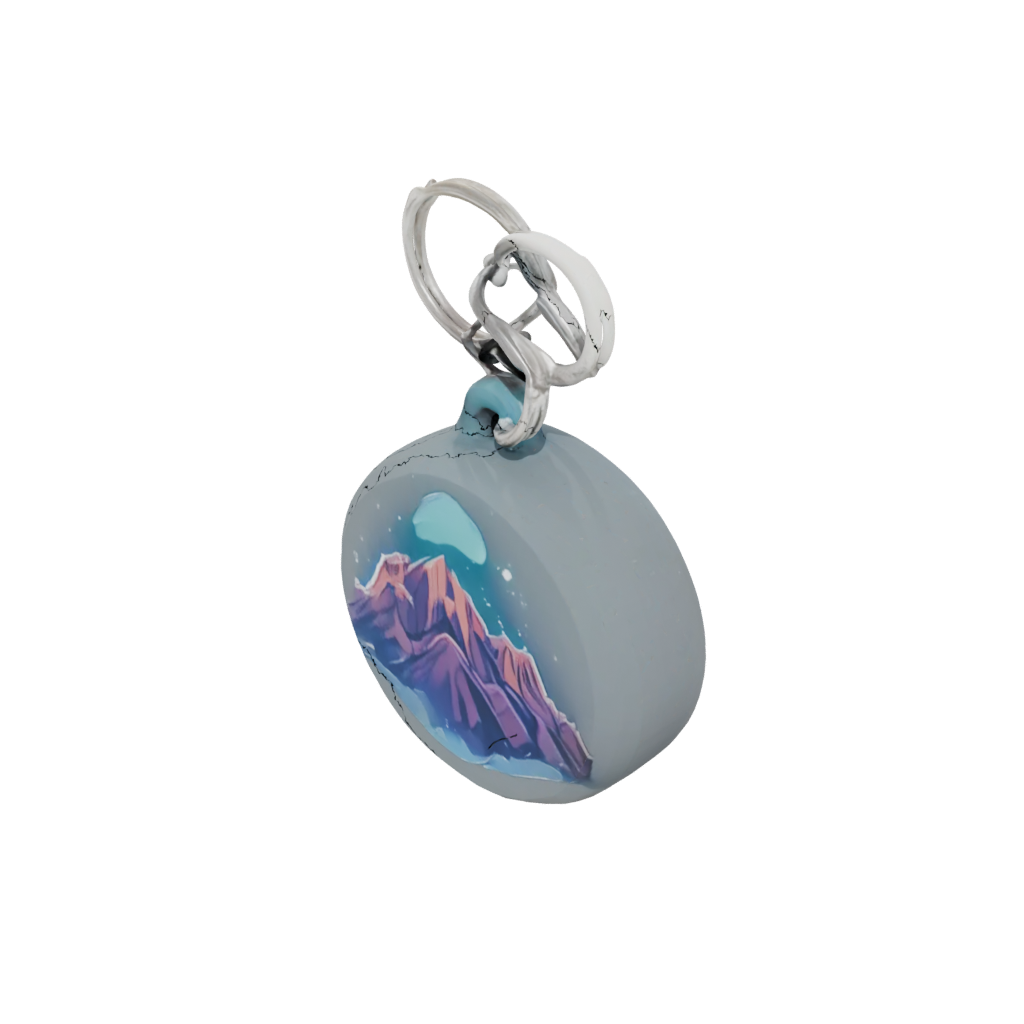 Galaxy 3D Mountain Peak Charm — keychains 3D print model, STL