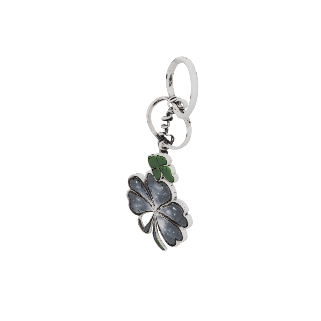 Galaxy Layered Four-Leaf Clover Charm
