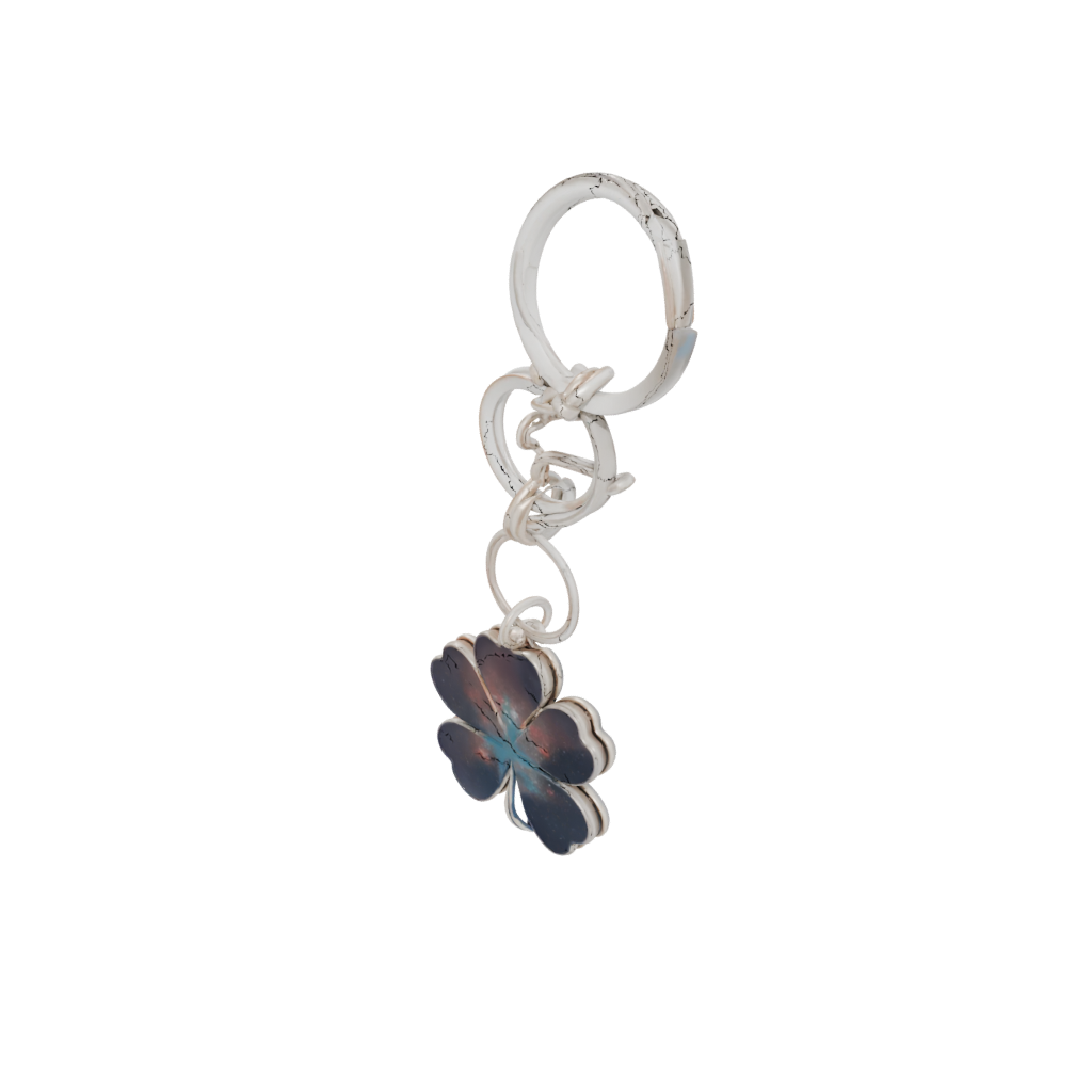 Galaxy Outline Four-Leaf Clover Charm