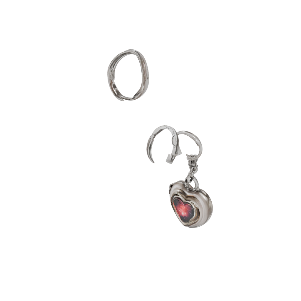 Galaxy Outline Heart Locket Charm