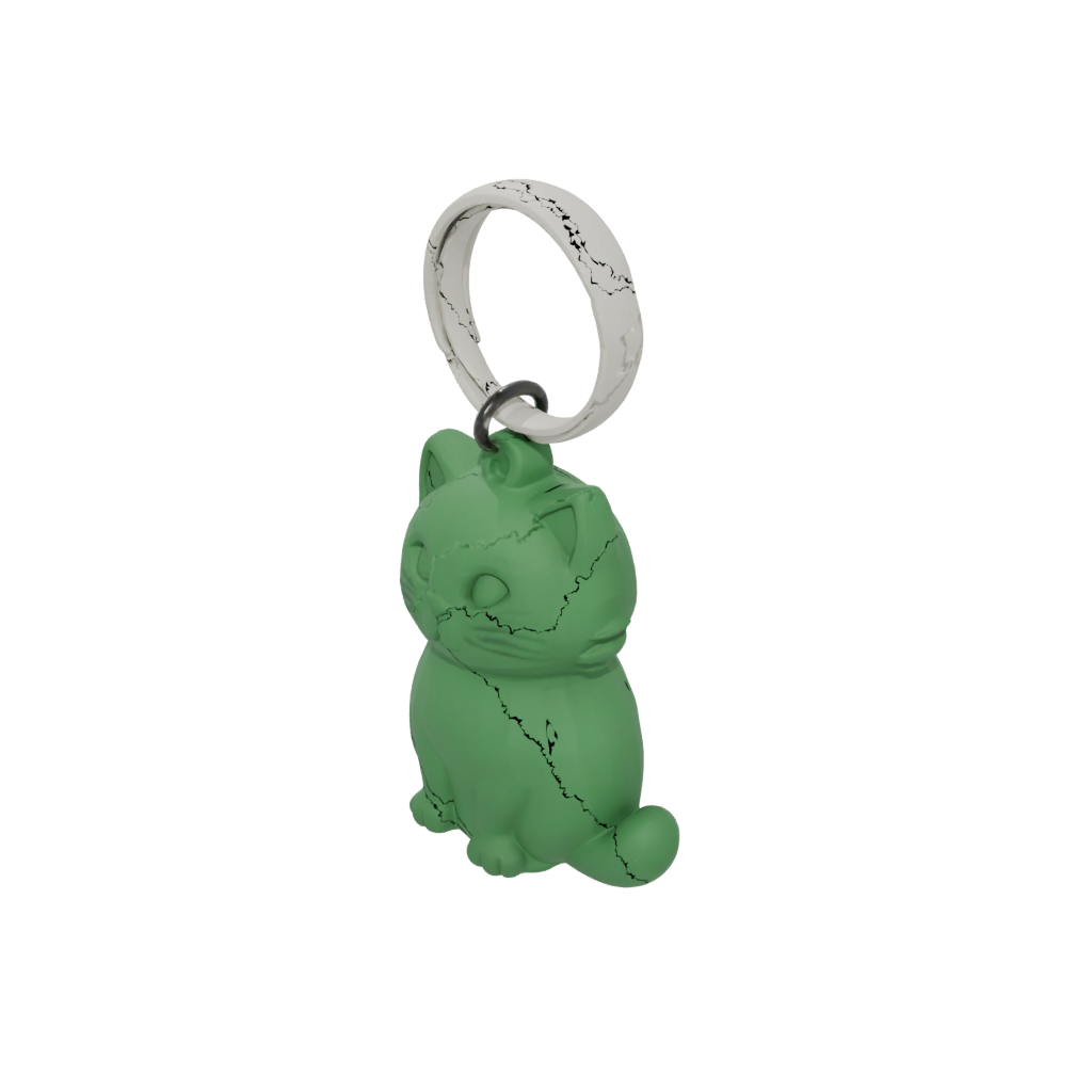 Glow 3D Cat Silhouette Charm — keychains 3D print model, STL
