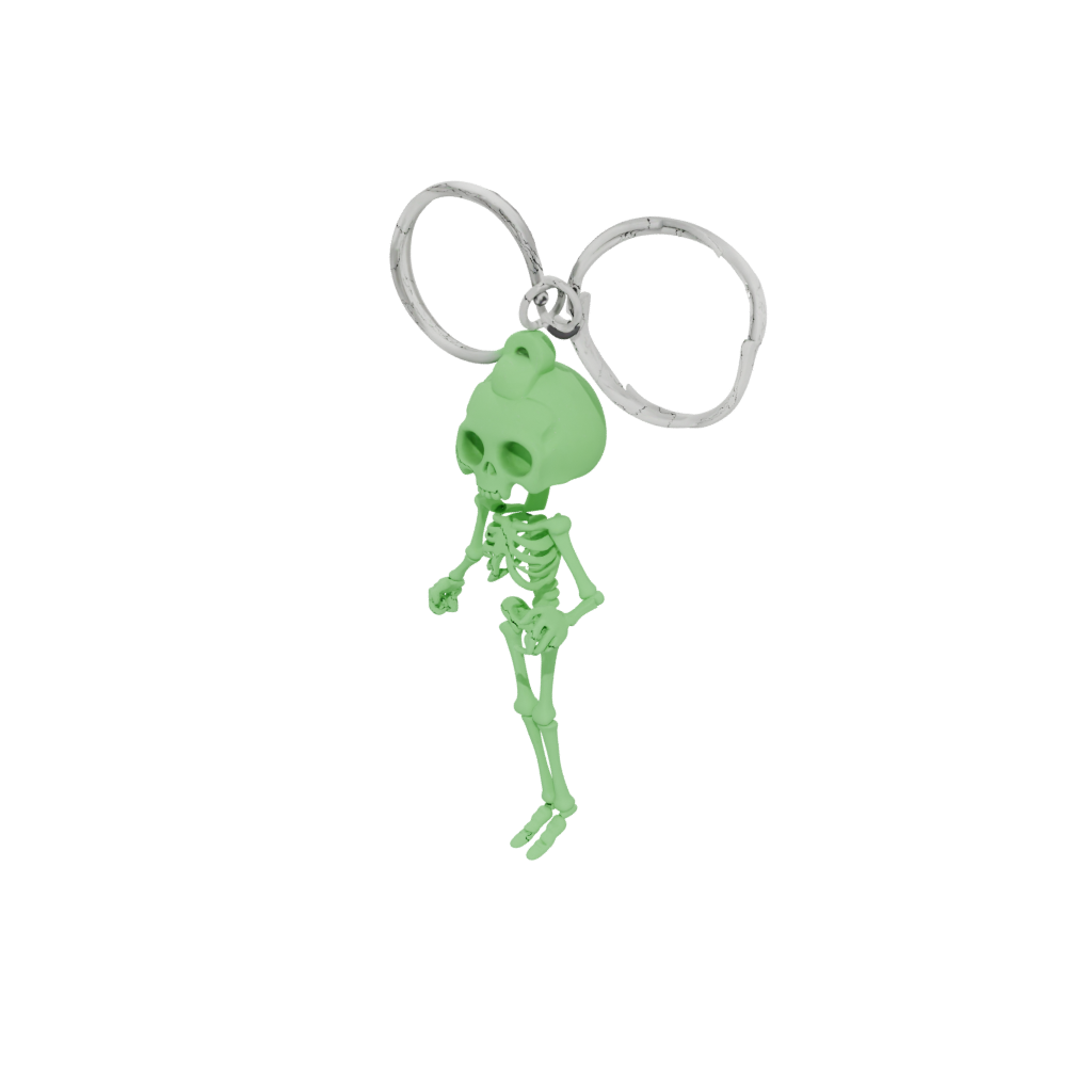 Glow 3D Key Skeleton Charm — keychains 3D print model, STL
