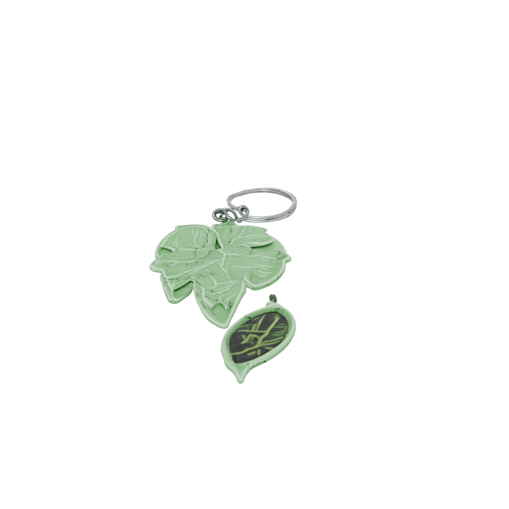 Glow 3D Leaf Charm — keychains 3D print model, STL