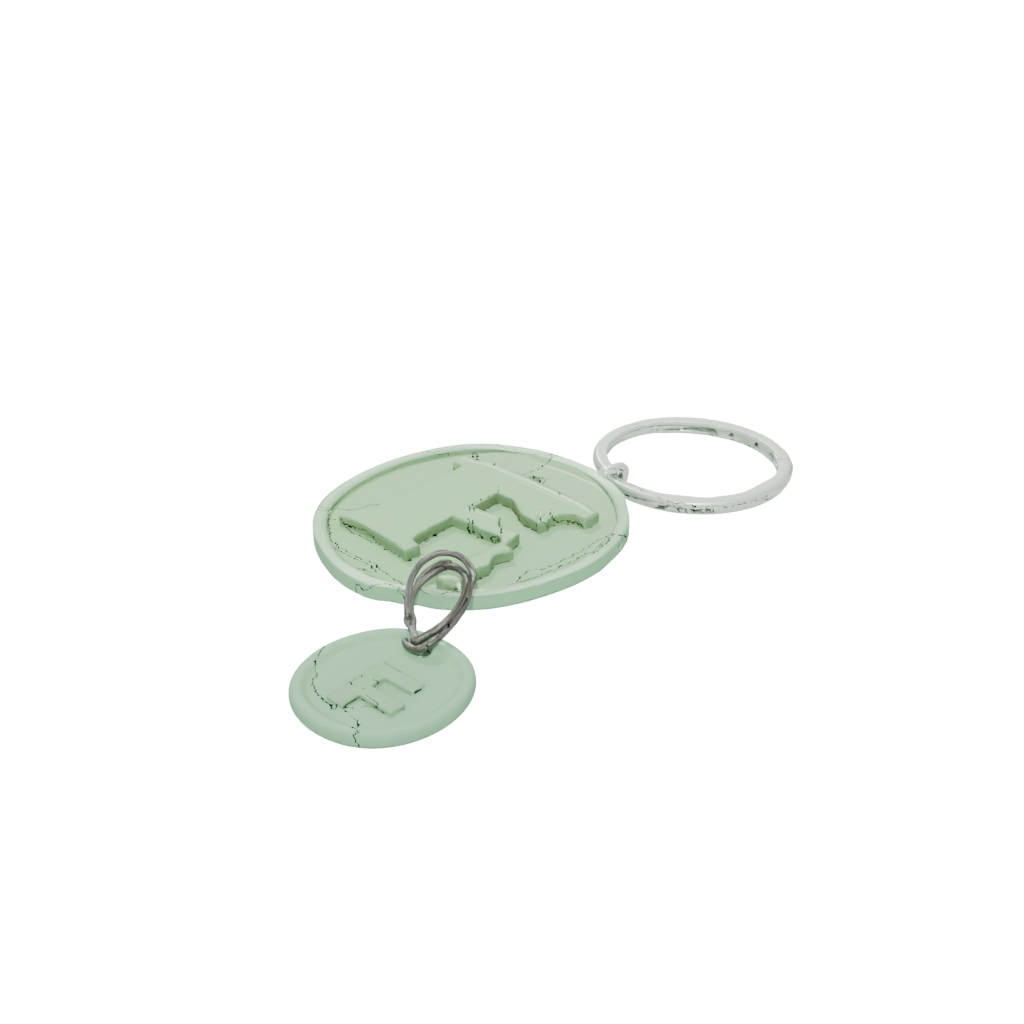 Glow 3D Monogram Initial F — keychains 3D print model, STL