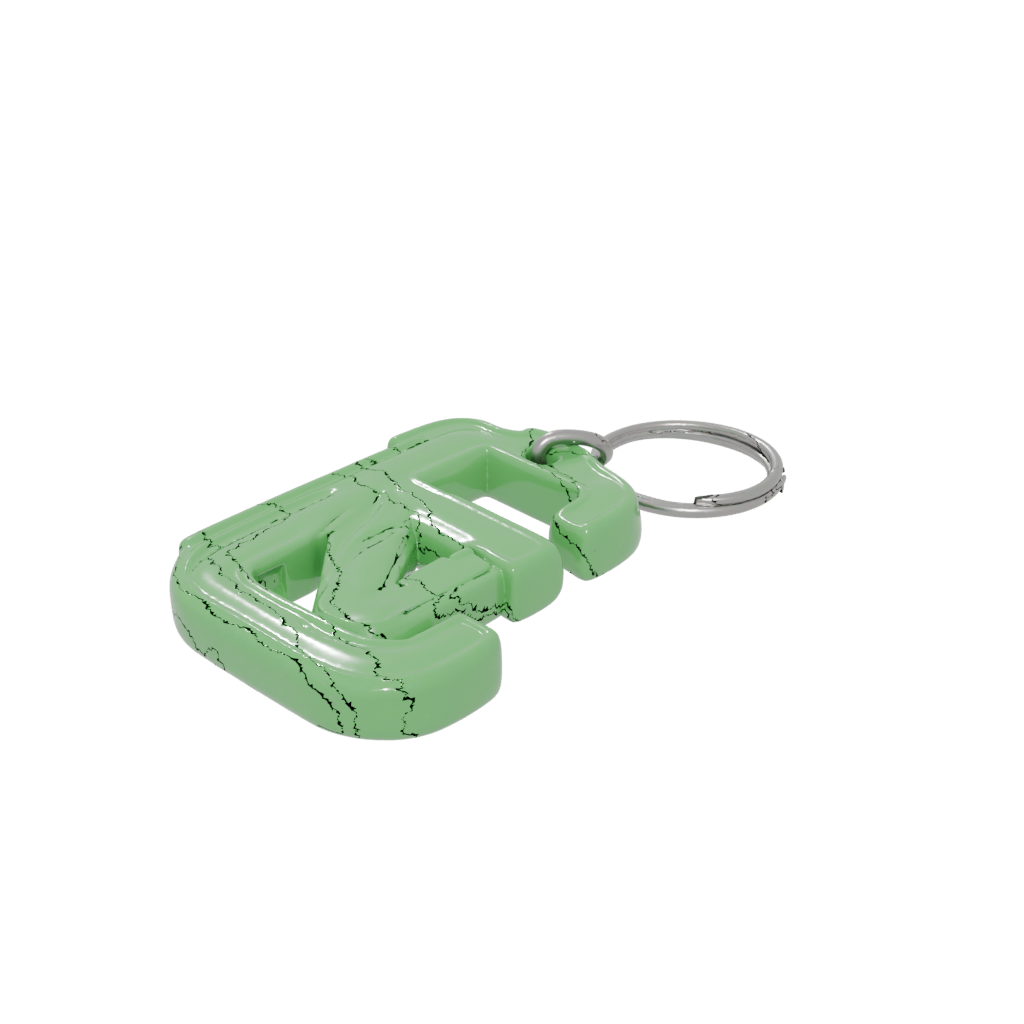 Glow 3D Monogram Initial N — keychains 3D print model, STL