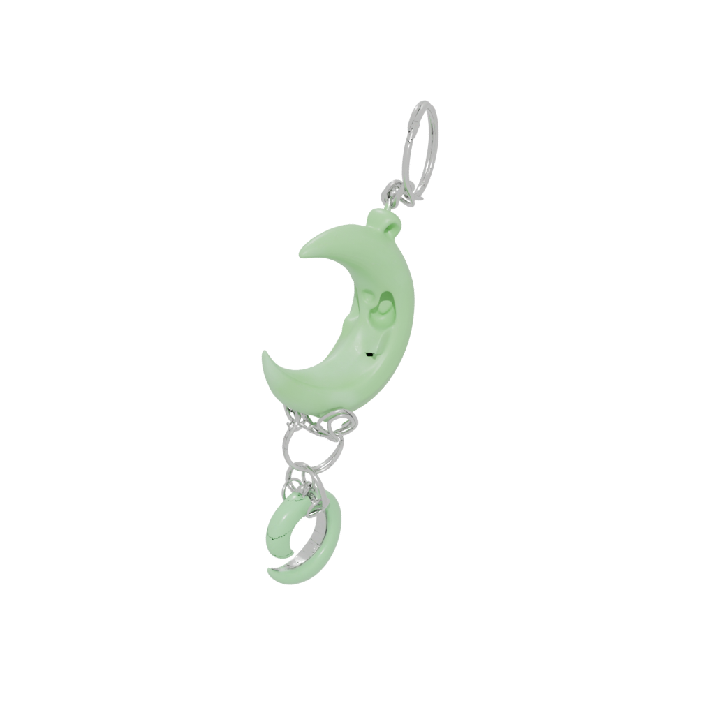 Glow 3D Moon Crescent Charm — keychains 3D print model, STL