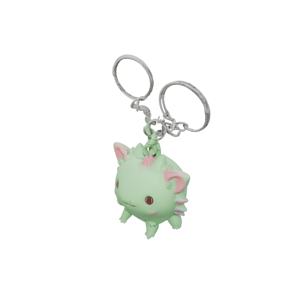 Glow 3D Tiny Axolotl Charm — keychains 3D print model, STL