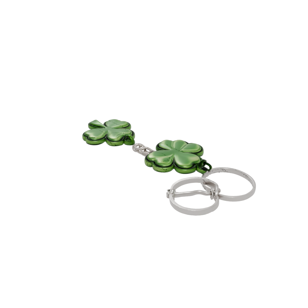 Glow Four-Leaf Clover Charm — keychains 3D print model, STL