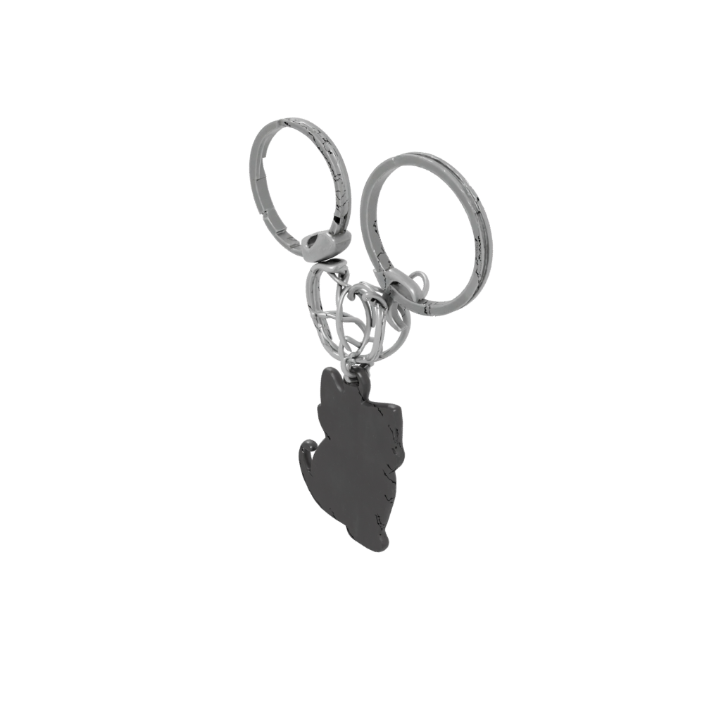 Glow Layered Cat Silhouette Charm — keychains 3D print model, STL
