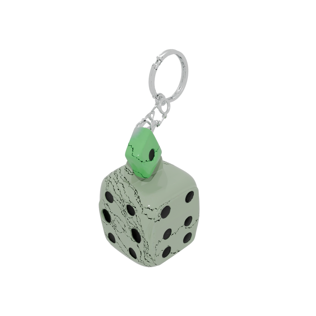 Glow Outline Dice Holder Keychain