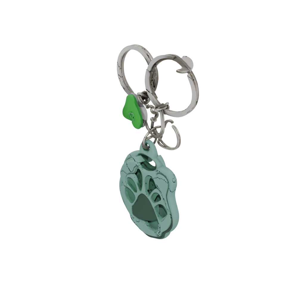 Glow Outline Paw Print Charm