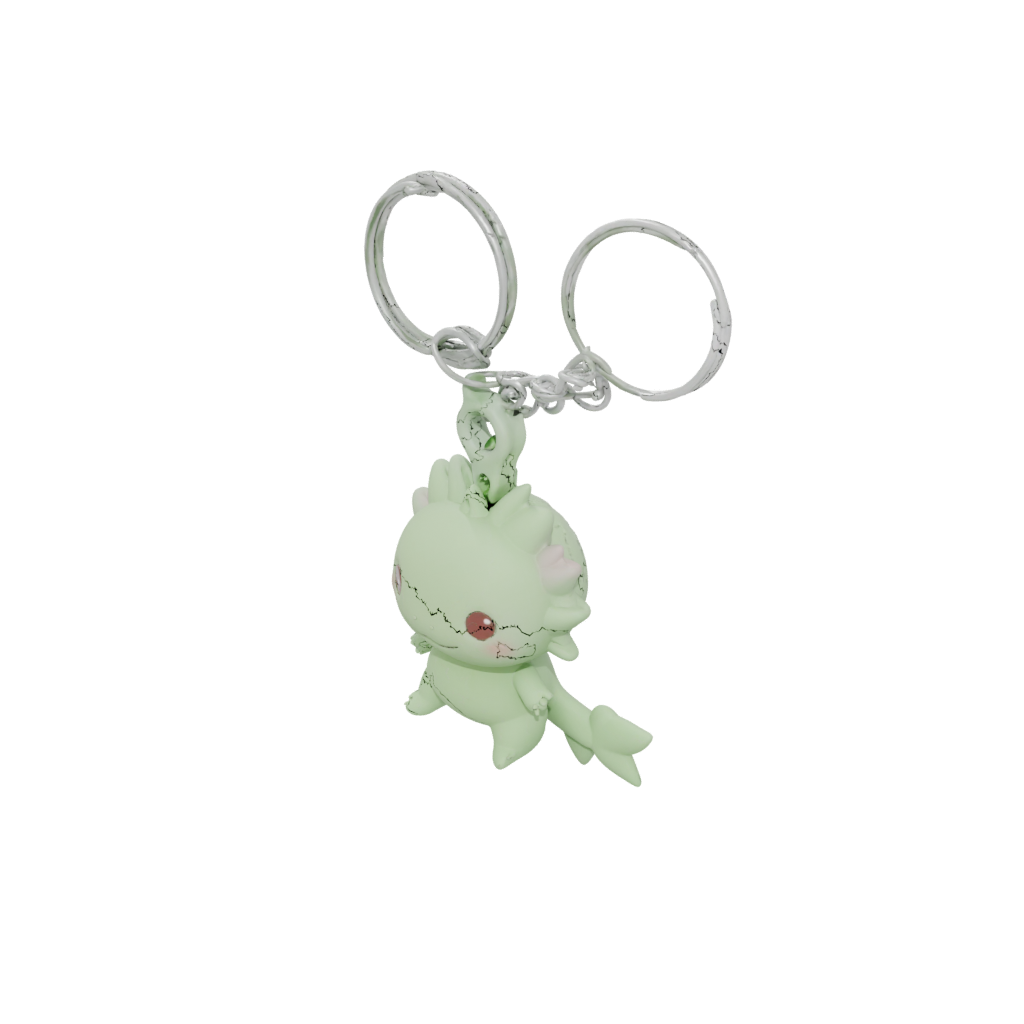 Glow Outline Tiny Axolotl Charm