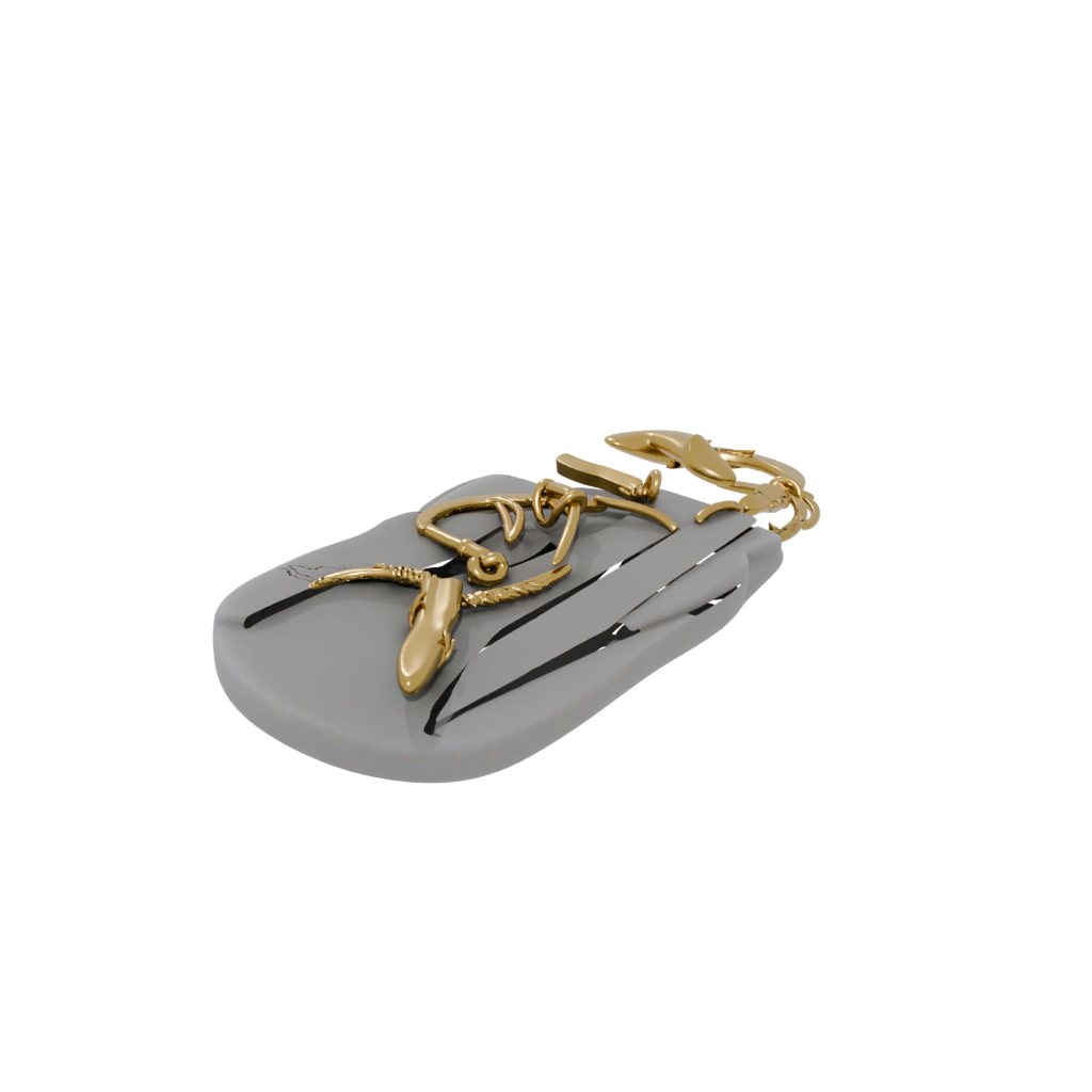 Gold 3D Anchor Charm
