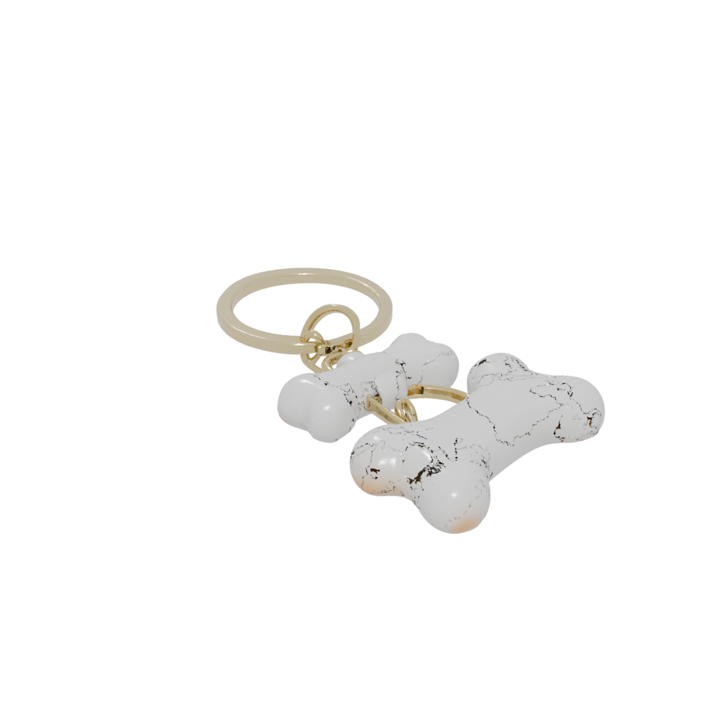 Gold 3D Dog Bone Charm