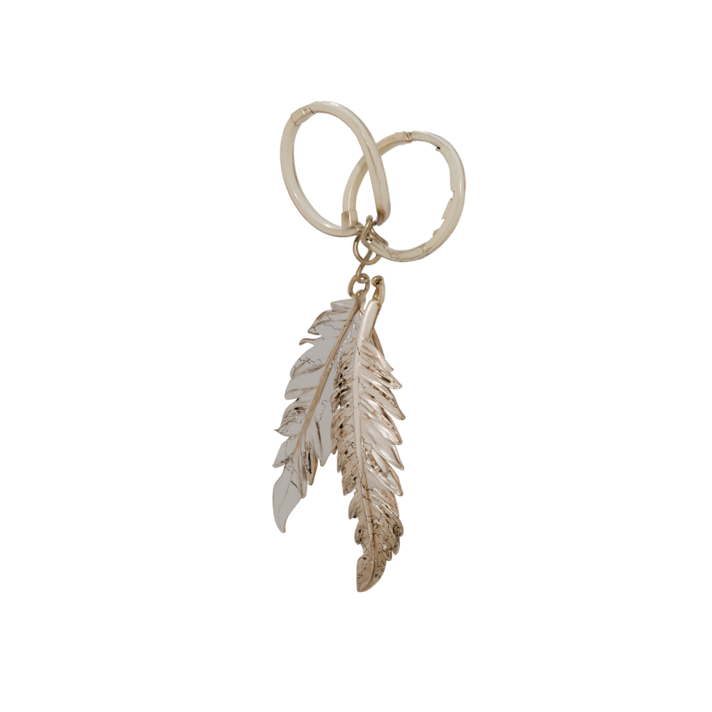 Gold 3D Feather Charm